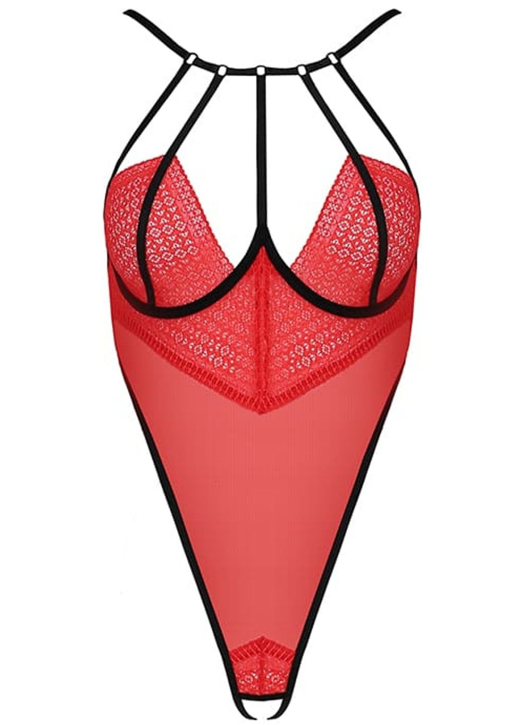 Еротичний мереживний боді Exclusive AKITA BODY з високим вирізом стегна і розрізом Passion (298412851)