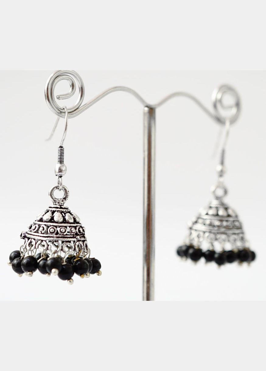 Серьги Зонтик с черным бисером No Brand (371785965)