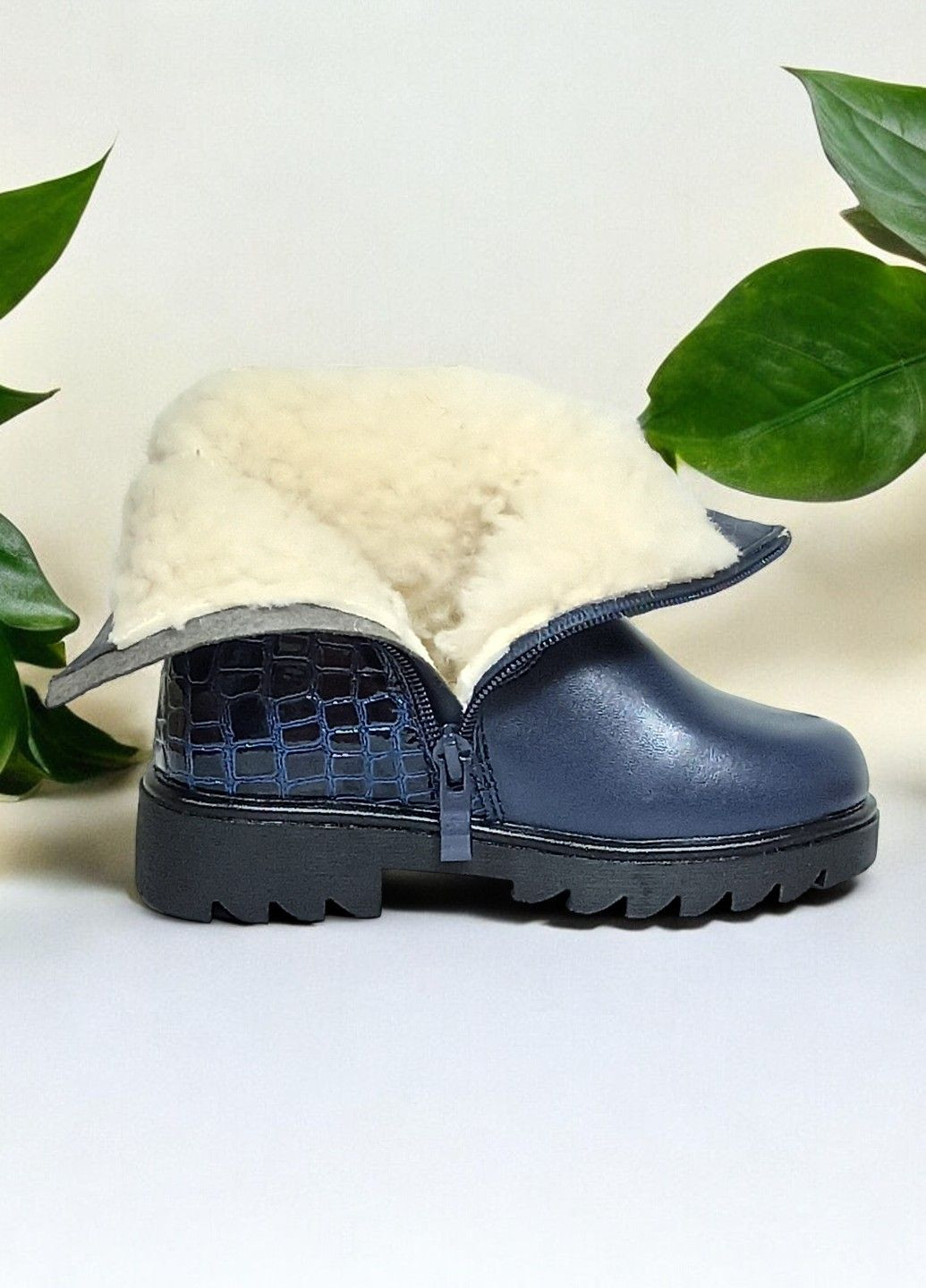 Черевики зимові для дівчинки на овчині К33 сині Clibee (298876766)