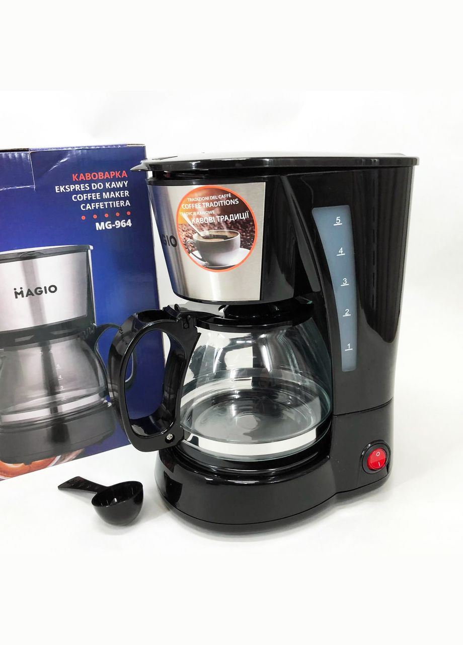 Кафеварка MG-964 650 Вт, Домашні кавоварки, Кавоварки електричні, Кавоварка для дому Magio (364663834)