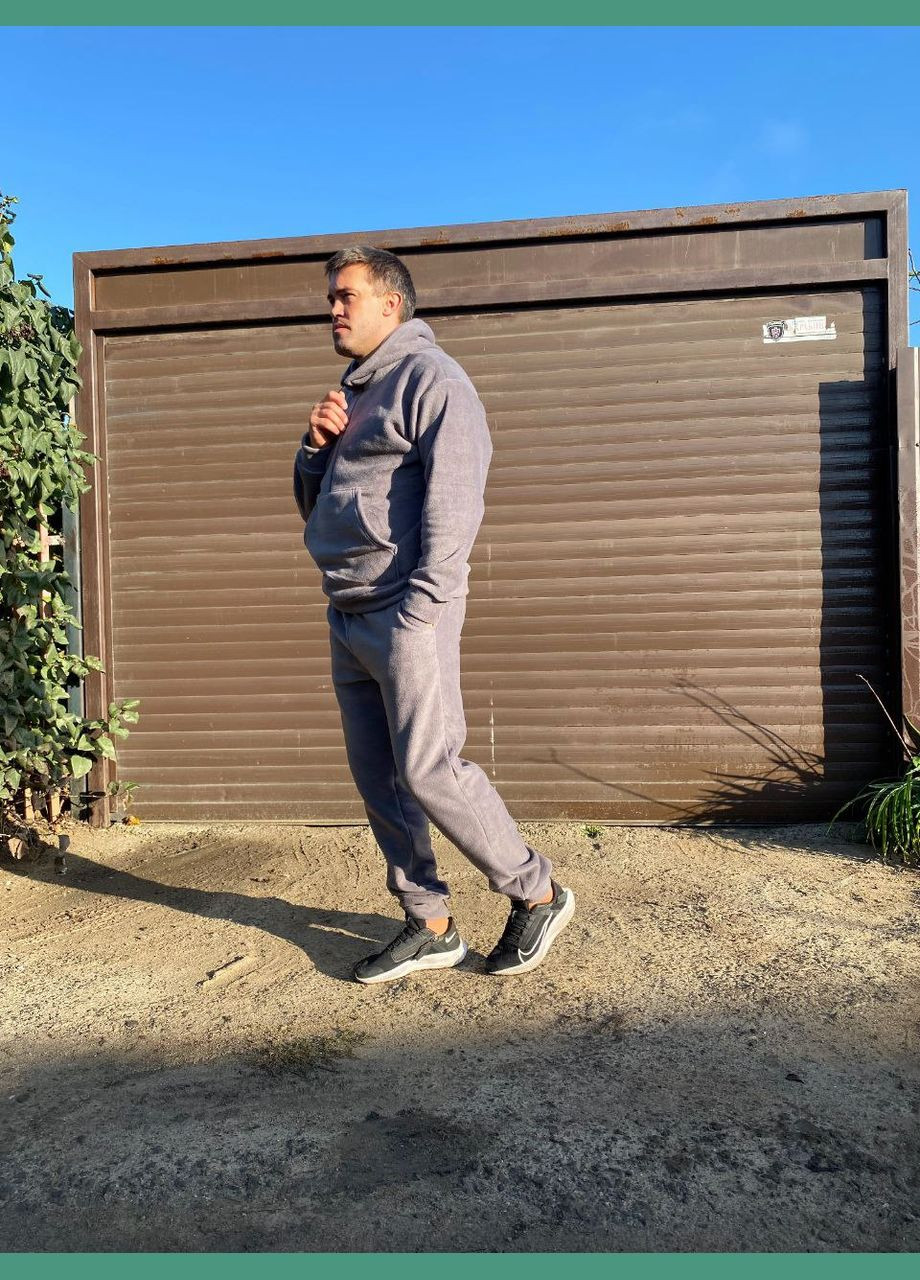 Мужской флисовый костюм двойка цвет черный New Trend (305770643)