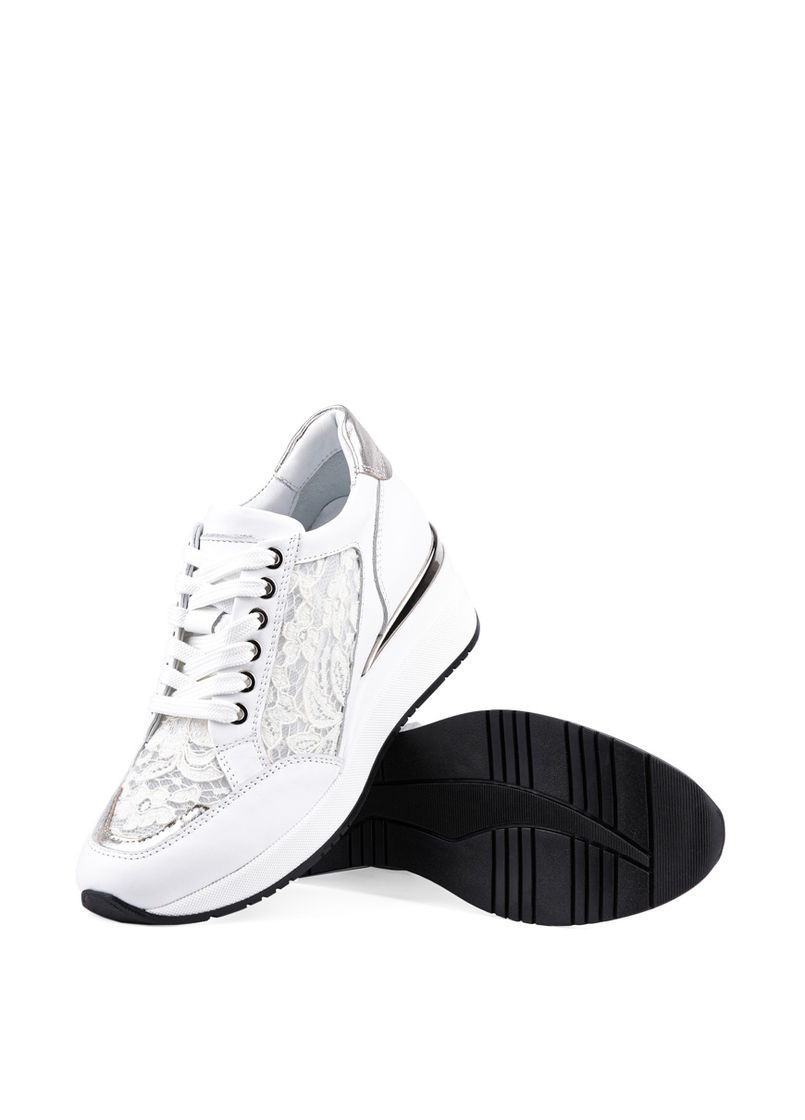 Белые всесезонные женские кроссовки 24ya-0423 белый кожа Attizzare