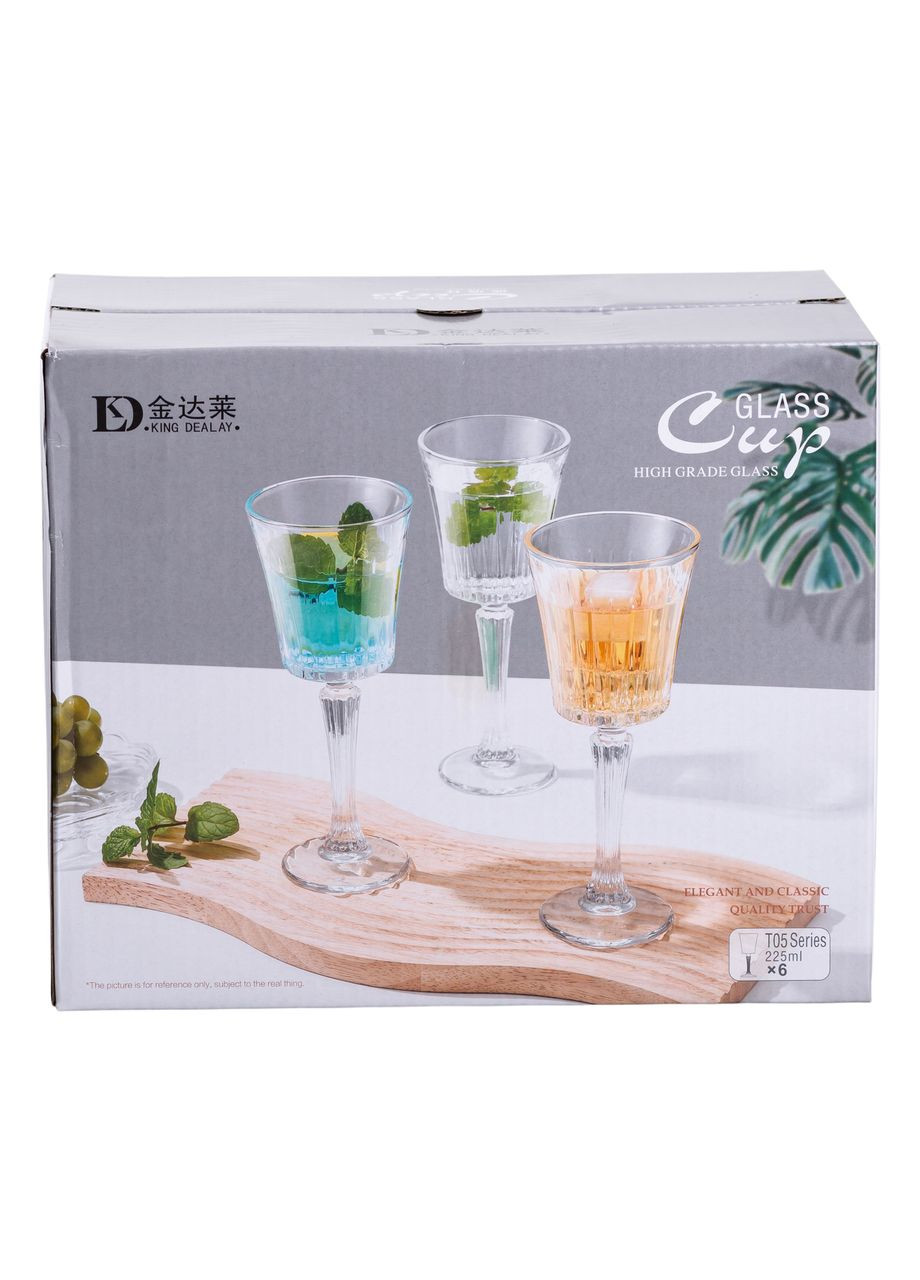 Набор бокалов для вина 6 шт 225 мл на высокой ножке HP-19-128 (A-034211) Yiwu (341307378)