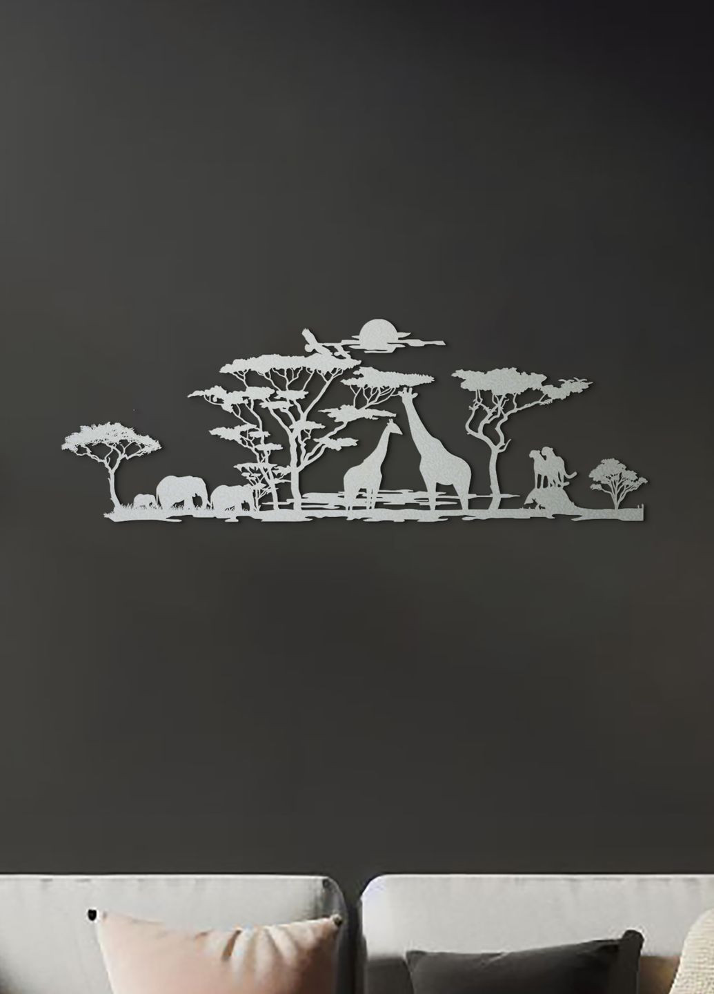 Настінний декор для дому, декоративне панно з дерева "Африканські тварини", оригінальний подарунок 60х20 см Woodyard (292113226)