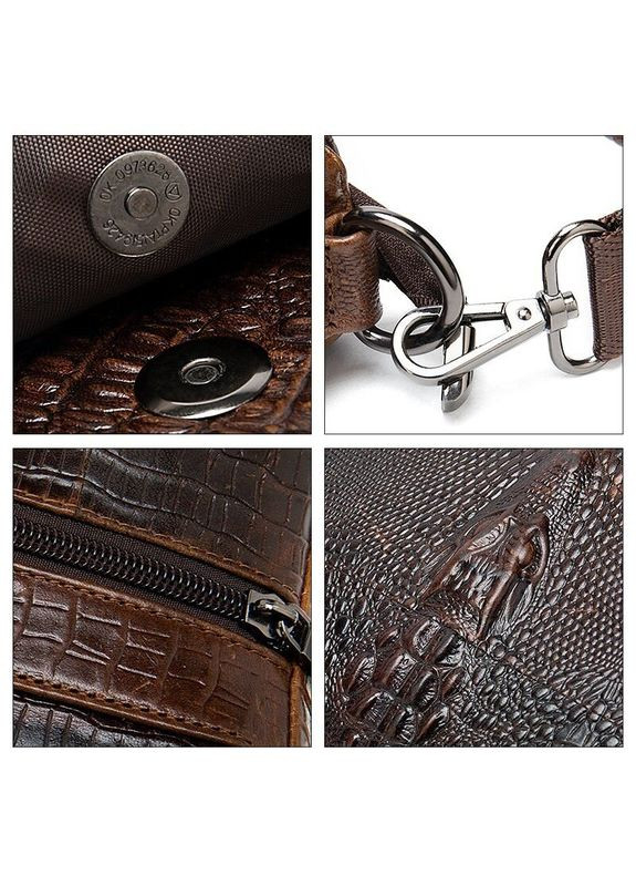 Сумка з тисненням під шкіру крокодила 20039 Коричнева Vintage (331906703)