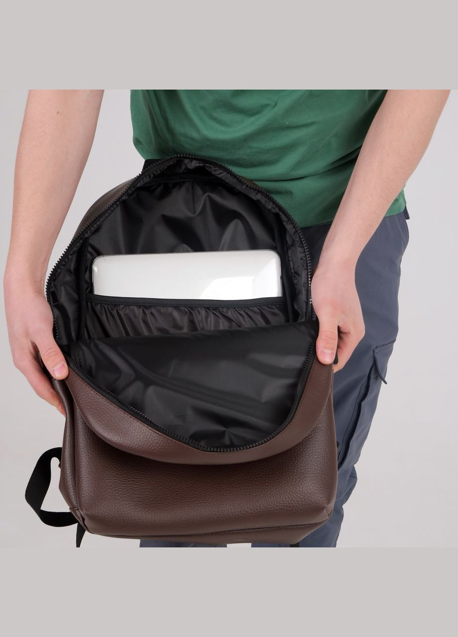 Повсякденний рюкзак з екошкіри коричневого кольору із відділенням під ноутбук ToBeYou premium (284725567)