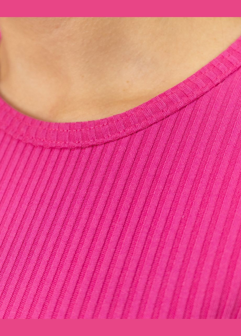Малиновая всесезон пижама женская рубчик футболка с шортами малиновый Maybel