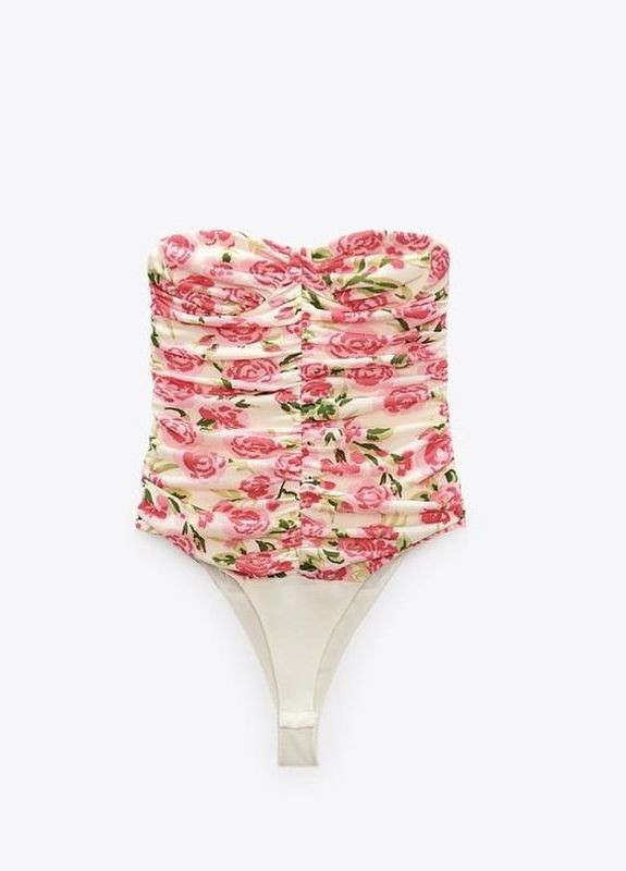 Корсет боді в квітковий принт Zara (332091963)