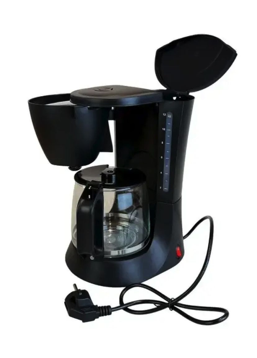 Кофеварка капельная с автоподогревом GDC12 со стеклянной колбой 1200 мл 700Вт Черный Grunhelm (351361295)