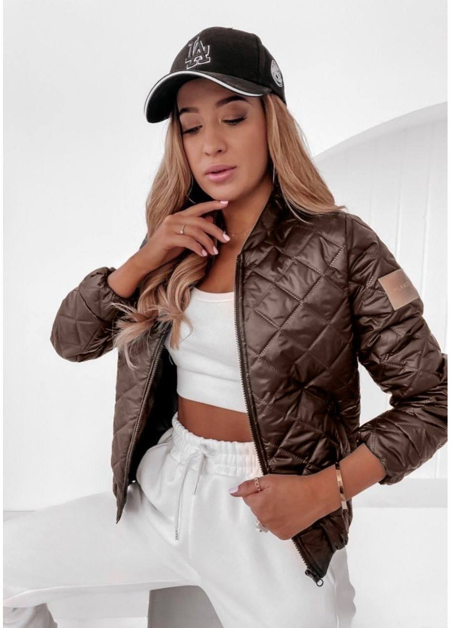 Коричнева демісезонна куртка жіноча димісезонна Style Point