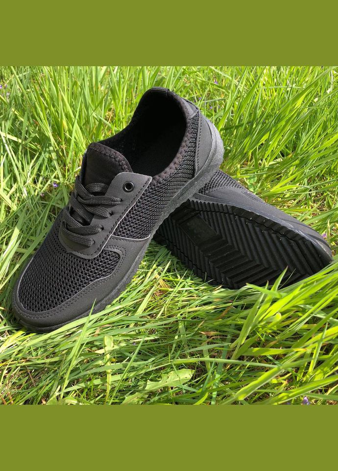 Чорні Літні чоловічі кросівки чорні із сітки Trend