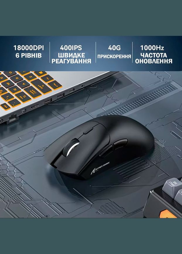 Мышь беспроводная, мышка с оптическим датчиком Черный No Brand Attack Shark R1 (319132874)