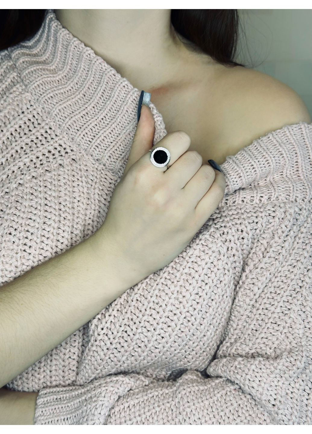 🖤 Срібна каблучка з чорним оніксом і білим кубічним цирконієм – контраст, який зачаровує Family Jewelry House (351897783)