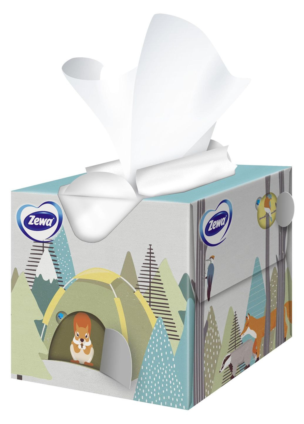 Салфетки косметические Kids Zoo Cube трехслойные, 60 шт. Zewa 6287 (328398161)