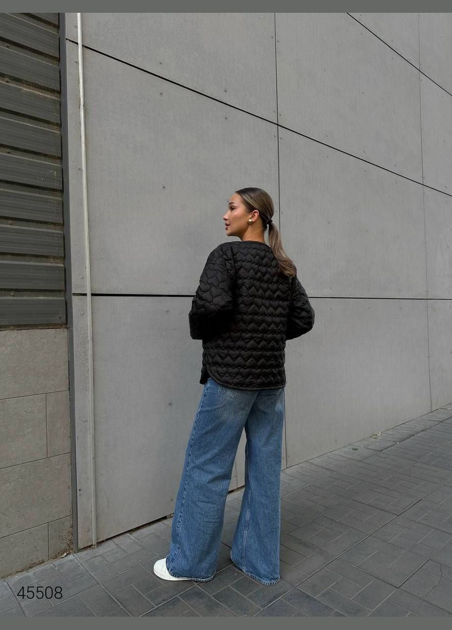 Чорна демісезонна куртка стьобана жіноча Liton