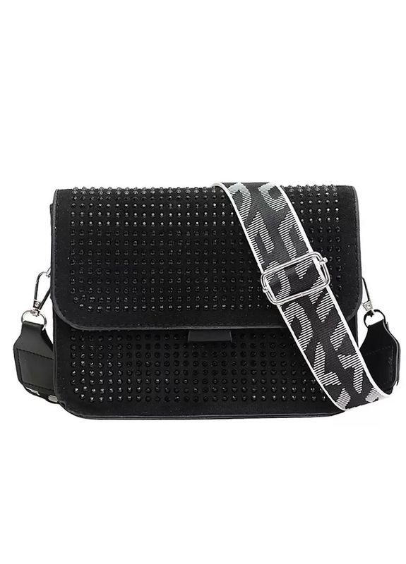 Жіноча сумка крос-боді у стразах чорна No Brand (344446741)