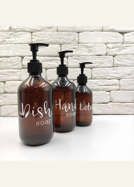 Набір дозаторов для кухні "Діанна" коричневий пластик 500-300 мл (3 шт.) No Brand (298794561)