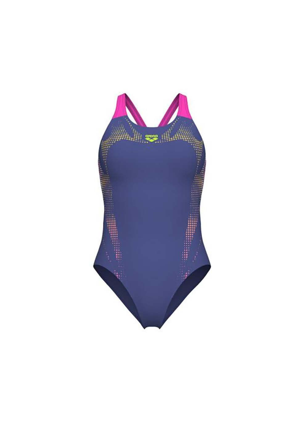 Рожевий демісезонний купальник закритий для жінок spider web swimsuit v back рожевий Arena