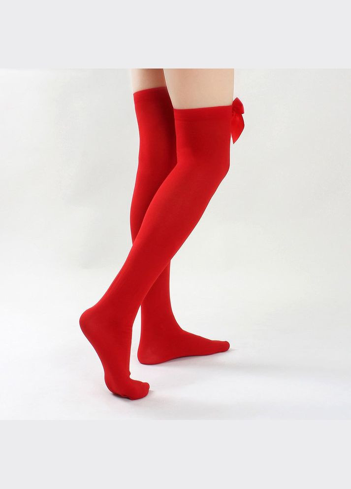 Чулки женские плотные в рождественско-новогоднем стиле цвет красный No Brand Панчохи різдвяний флірт (327890341)