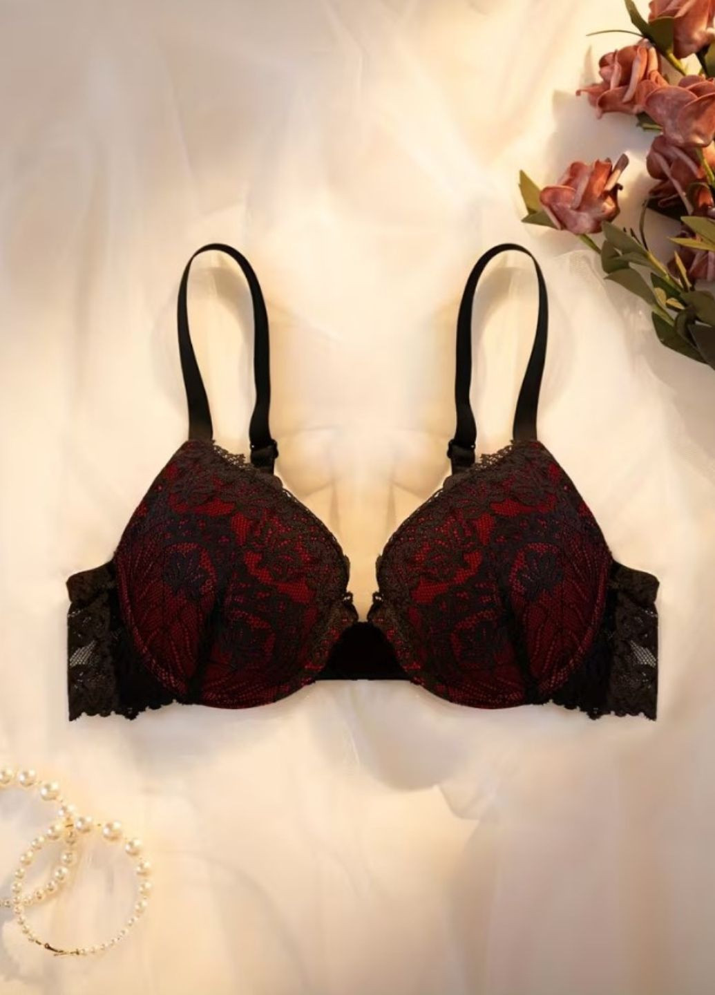 Червоний бралетт жіночий формований бюстгальтер на кісточках з ефектом push up elegant comfort (1998 01) 70b Macarena з кісточками