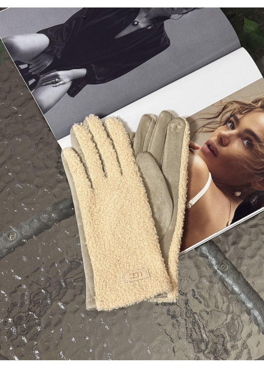 Перчатки женские перчатки барашек Teddy с сенсорным пальчиком No Brand (366547602)