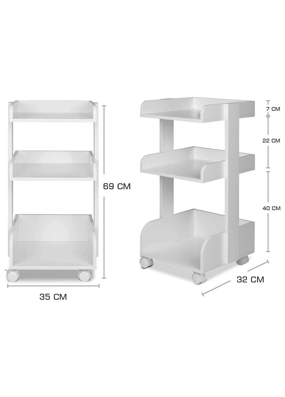 Этажерка из дерева для ванной на колёсиках Окулури зефир (АБТ-009020) No Brand (328210532)