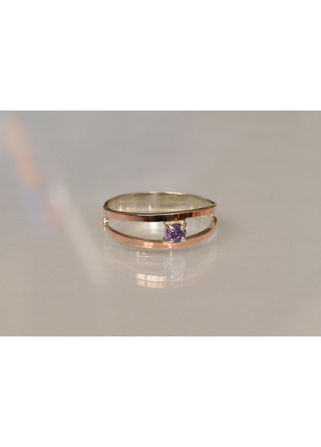 Срібна каблучка з пластинами із золота Silver Style (367268314)