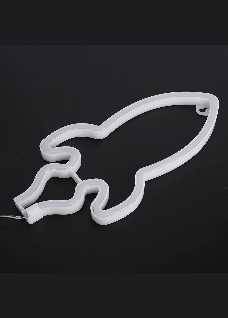 Настенный светильник Ракета Rocket на батарейках и USB Неоновый светодиодный ночник для интерьера Forus (317404416)