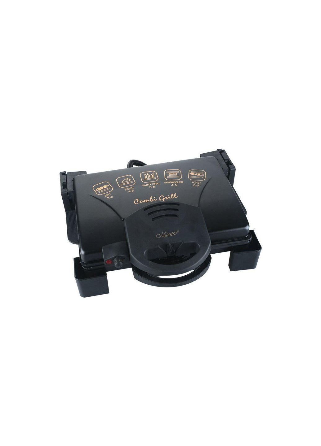 Електрогриль контактний MR-717 з антипригарним покриттям для приготування м'яса та овочів Maestro (363045123)