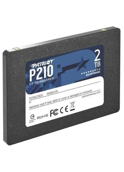 Твердотільний накопичувач SSD 2Tb, P210, SATA3, 2.5", 3D TLC, 520/430 МБ/с (P210S2TB25) 000-P210S2TB25 Patriot (395349857)