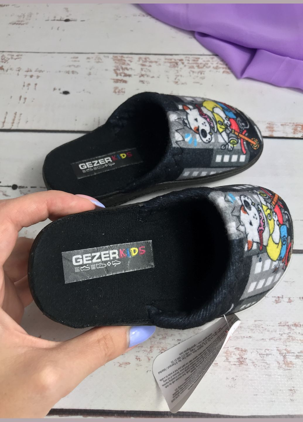 Черные тапочки детские домашние для мальчиков черный (667) Gezer
