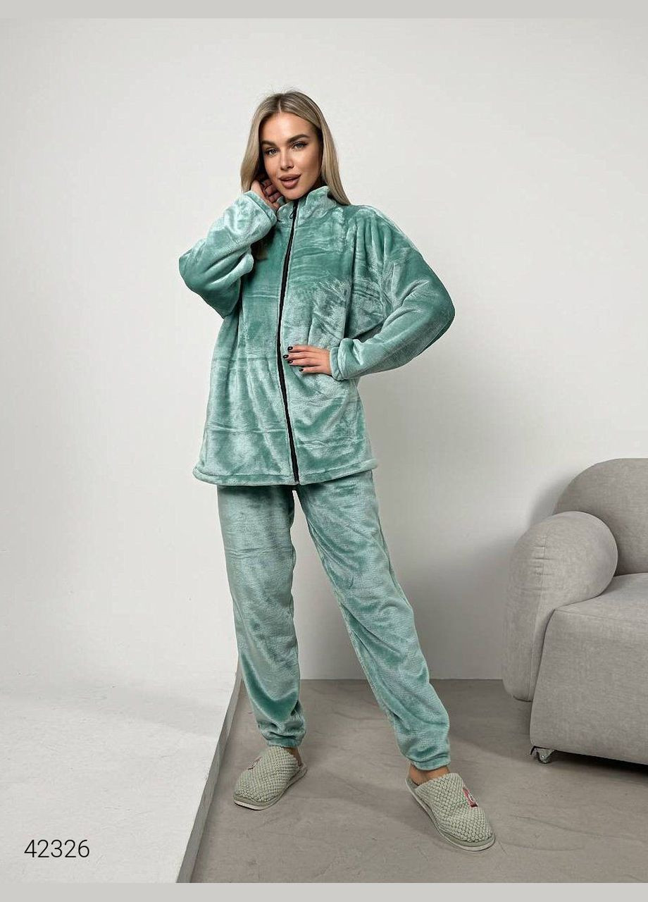 М'ятна всесезон жіноча піжама тепла на блискавці Liton