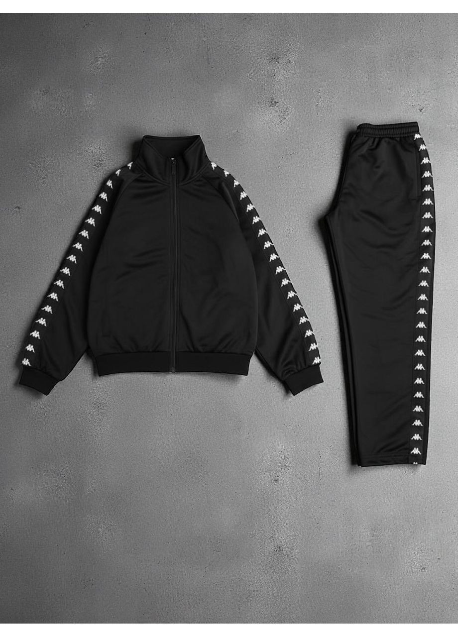 Стильний чоловічий спортивний костюм Kappa чорний No Brand (370270210)