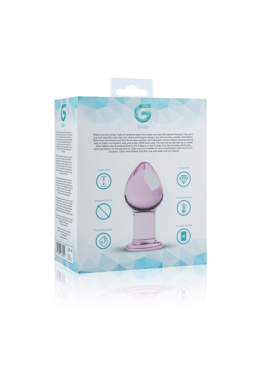 Рожева анальна пробка зі скла Pink Glass Buttplug No. 27 - CherryLove Gildo (282676199)