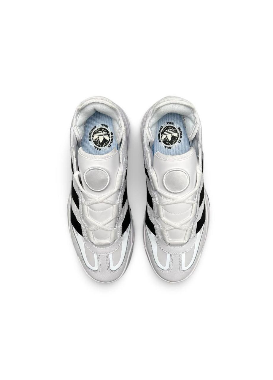 КРОССОВКИ ЖЕНСКИЕ ADIDAS NITEBALL PRM WHITE BLACK АДИДАС НАЙТБОЛ No Brand чёрные демисезоны (367173000)