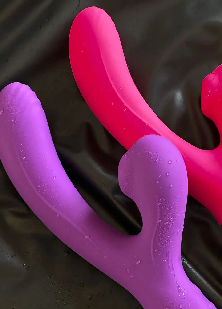 Вибратор 2в1 с вакуумной стимуляцией клитора фиолетовый No Brand (316554560)