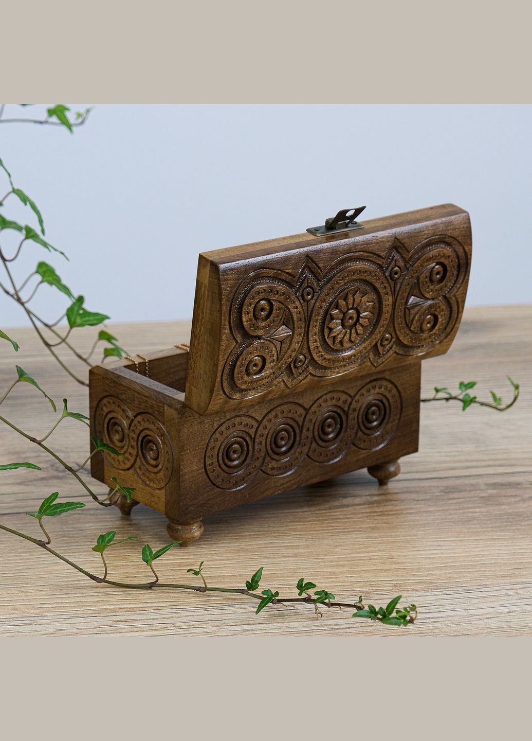 Шкатулка Деревянная резная с узором орех 8*16 см (СДС 040-2) Гранд Презент (341302634)