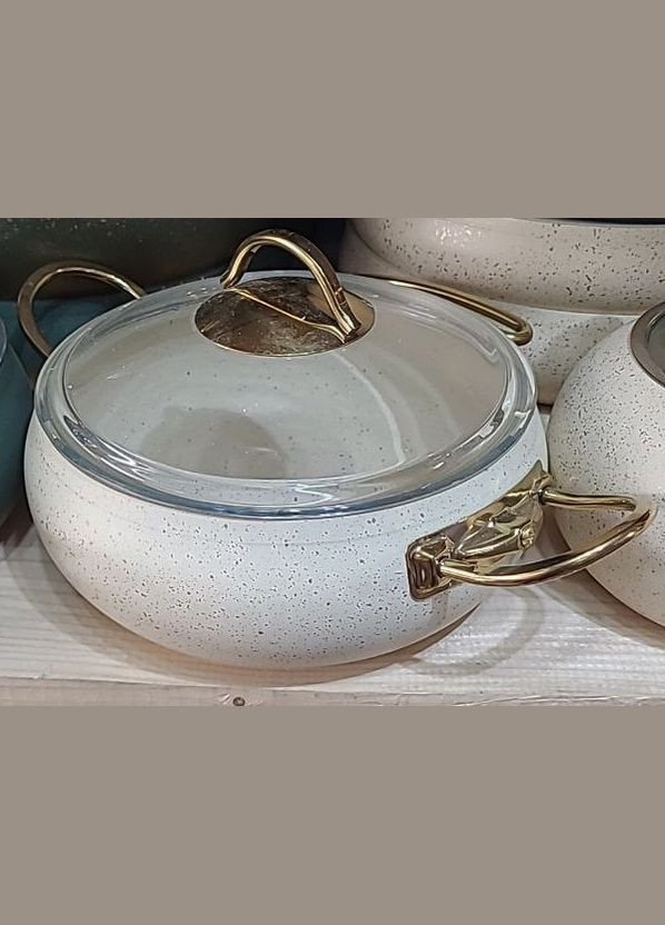 Кастрюля O.M.S. Collection 3141 с гранитным покрытием с крышкой 20 см 2,5 л Слоновая кость (Турция) No Brand (317185929)