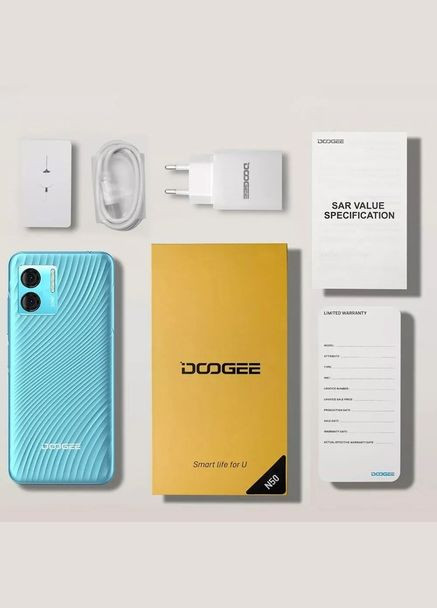 Смартфон N50S 4/128Gb Electric Blue (синій) 6.52" 4200 мА·год євро Doogee (316353570)