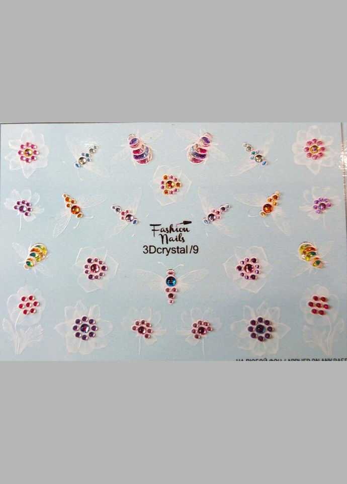 Слайдер 3D для дизайна на ногтях Crystal 009 Blue Fashion Nails (299484582)