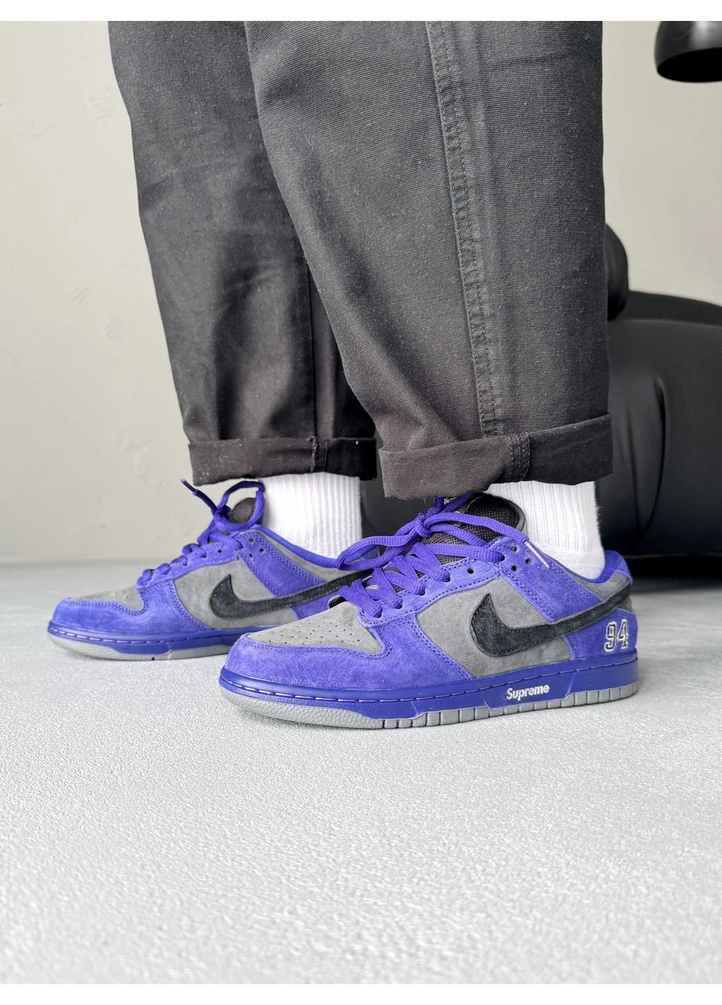Фіолетові кросівки чоловічі nike sb dunk x supreme purple найк сб данк фіолетові демісезон No Brand