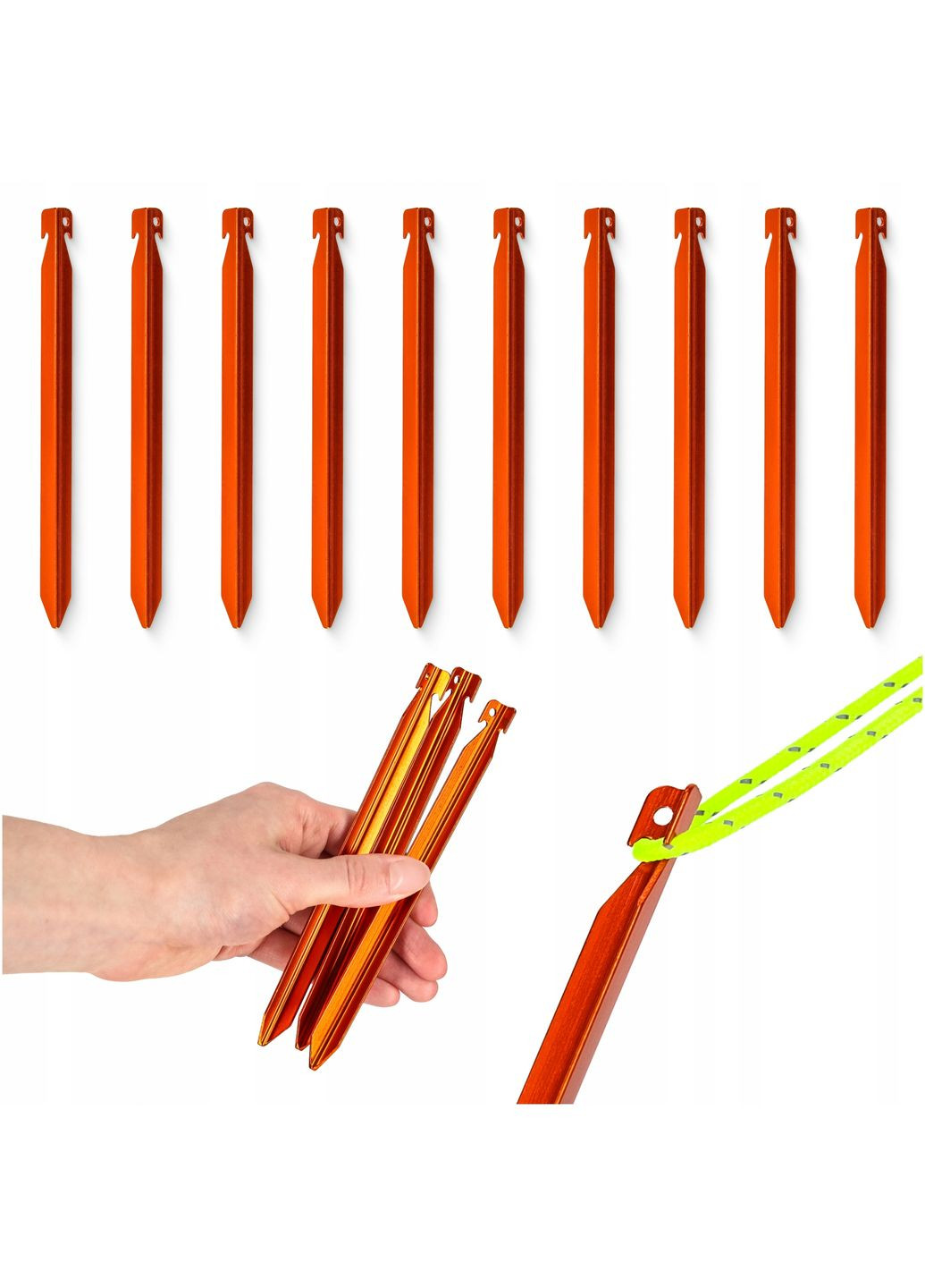 Набор колышков для палатки алюминиевые 18 см, V-образные 10 шт (P-5905973406895) Mountain Goat (351904591)