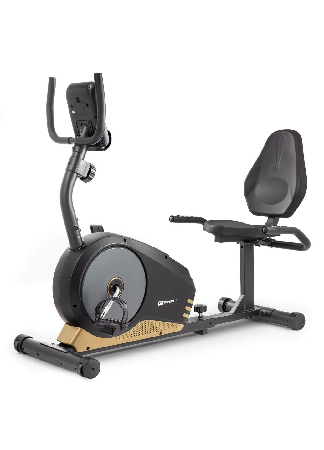 Горизонтальний велотренажер HS-040L Root чорно-золотистий - model 2020 Hop-Sport (361952205)