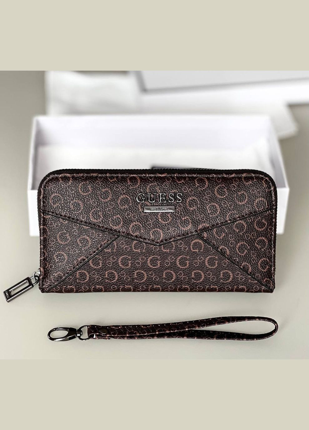 Жіночий гаманець на змійці (7595) коричневий No Brand (322156686)