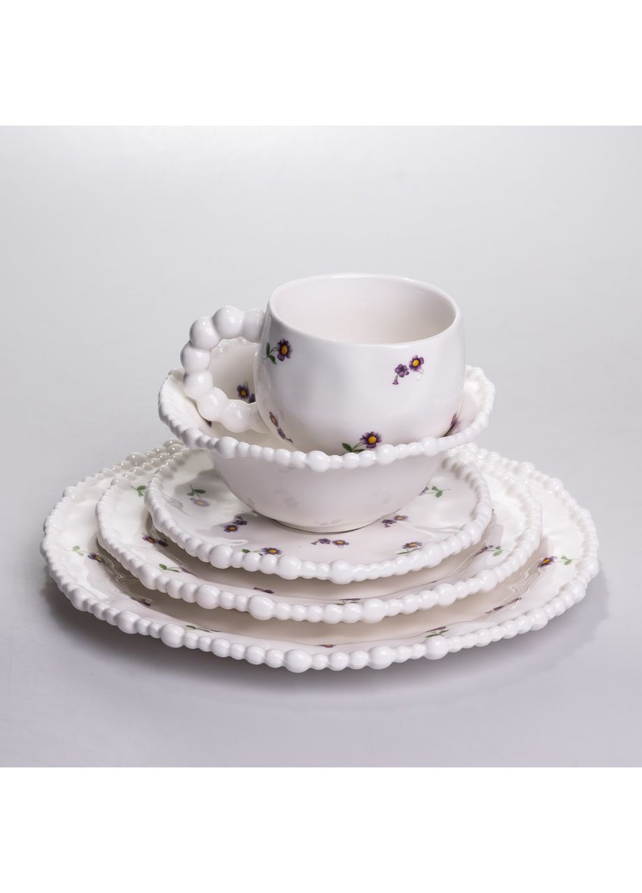 Столовый набор посуды тарелок и чашек 32 предмета на 6 персон фарфоровый Pearl YY78-4A Yiwu (371734941)