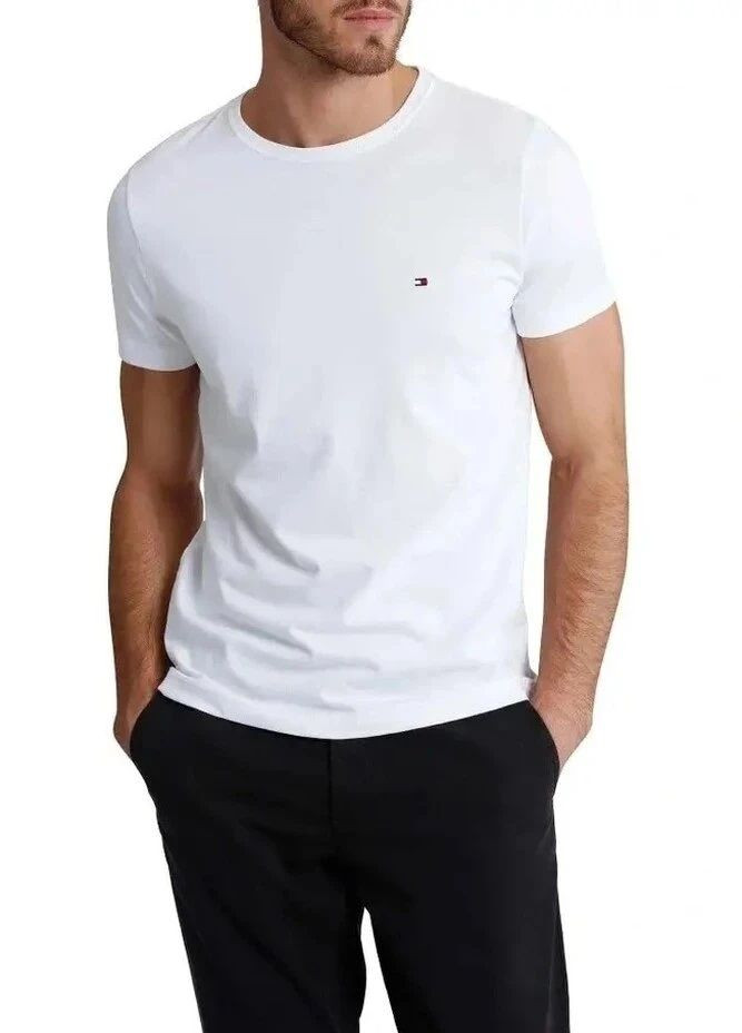 Біла футболка чоловіча з коротким рукавом Tommy Hilfiger Essential Cotton Tee White