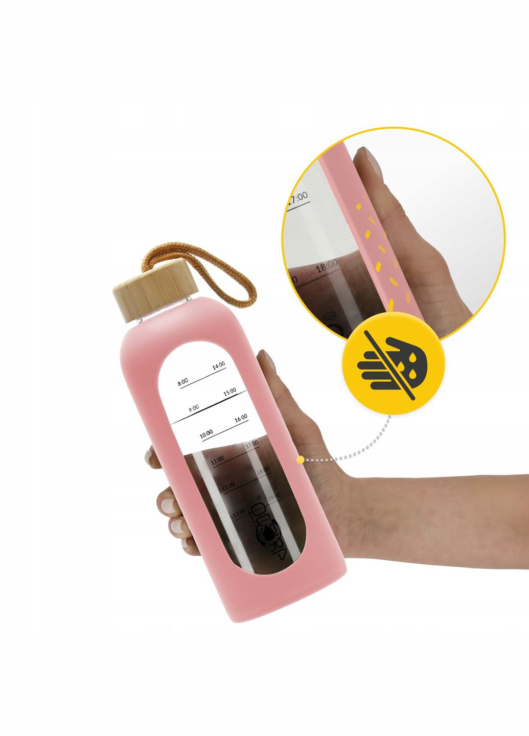 Пляшка для води спортивна 750 мл скляна Pink (P-5905973404204) 4FIZJO (311505607)