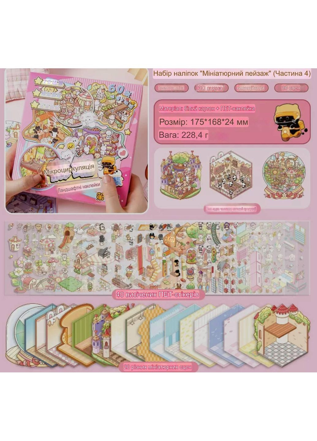 Набор наклеек Миниатюрный пейзаж, наклейки создай свою комнату, Румбокс No Brand (361205177)