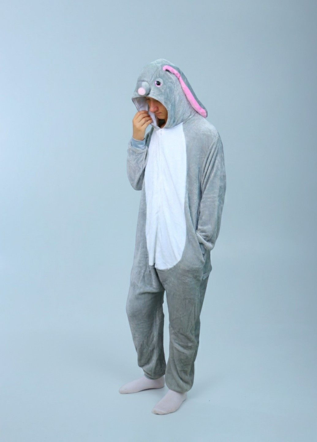 Кігурумі піжама Зайчик Кролик чоловіча сіра плюшева Lalapka (368670417)