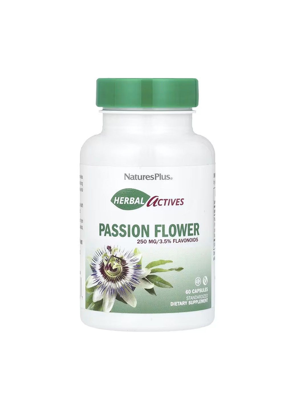 NaturesPlus, Растительная активность, пассифлора, 250 мг, 60 вегетарианских капсул Nature's Plus (361972031)